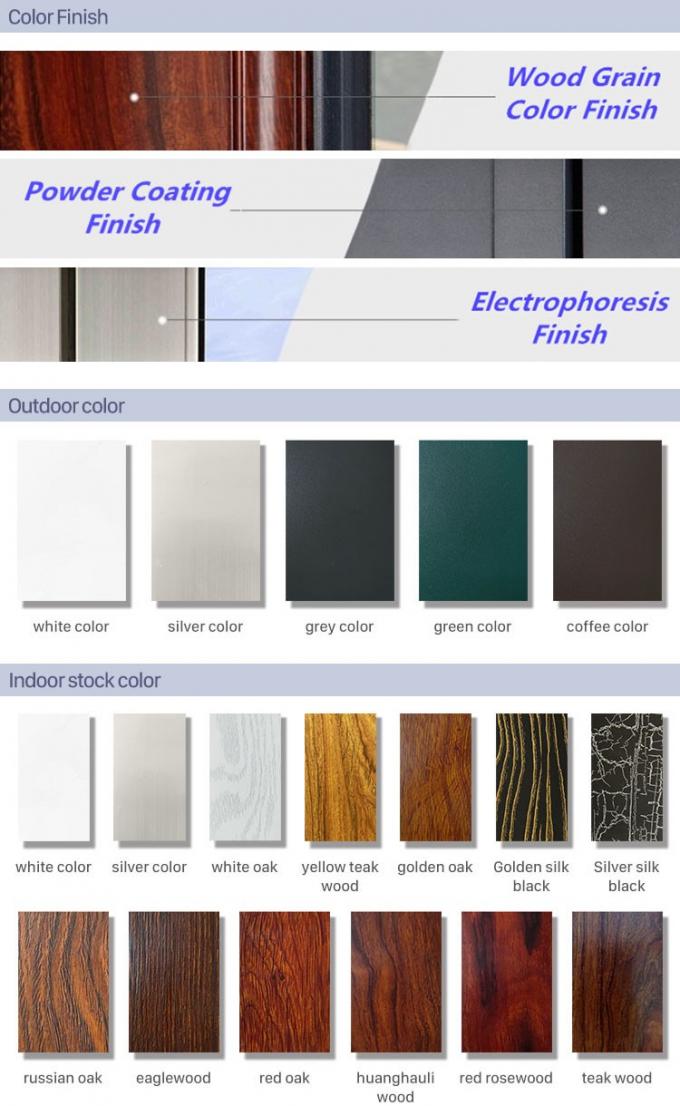 Powder Coating Aluminium Swing Window 2.3mm-2.5mm Ketebalan Profil 4