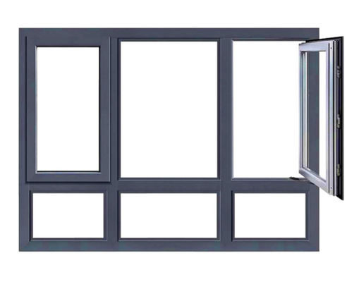 Powder Coating Aluminium Swing Window 2.3mm-2.5mm Profile Thickness