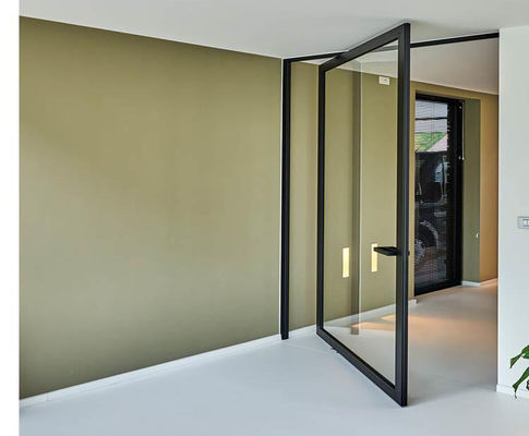 Narrow Frame Aluminium Pivot Doors Ventilating Two Sides Folding